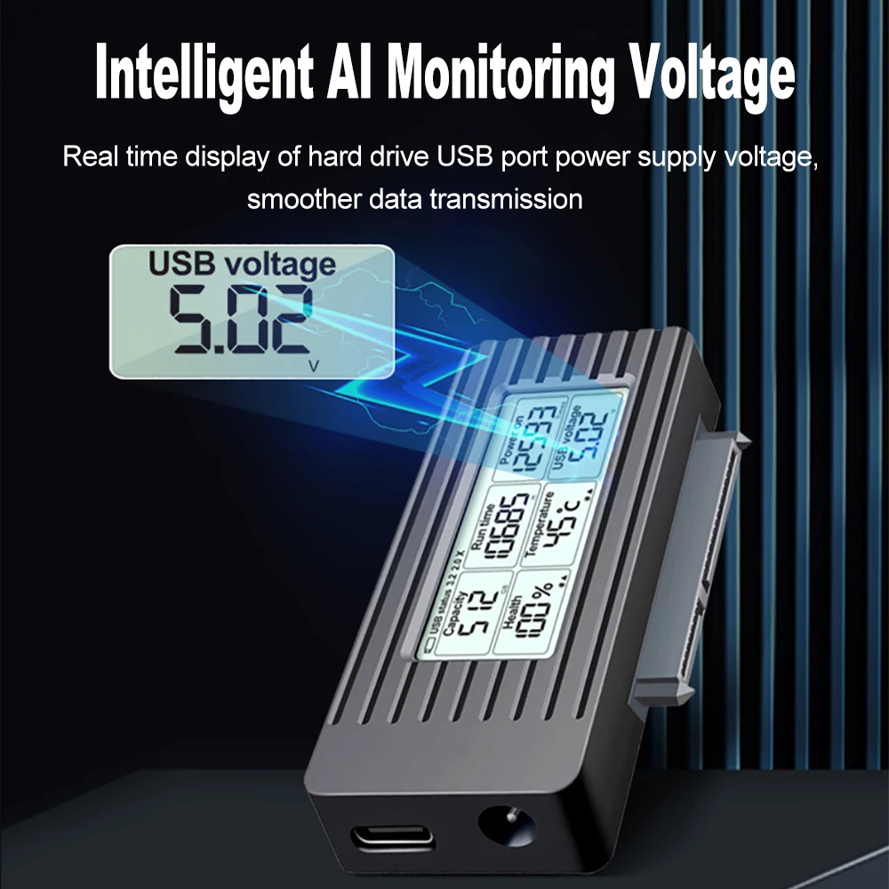 Kebidumei USB zu SATA Adapter Konverter Kabel USB3.2 zu SATA Konverter für 2,5 3..5 Zoll Festplatte Externe Adapter Zubehör