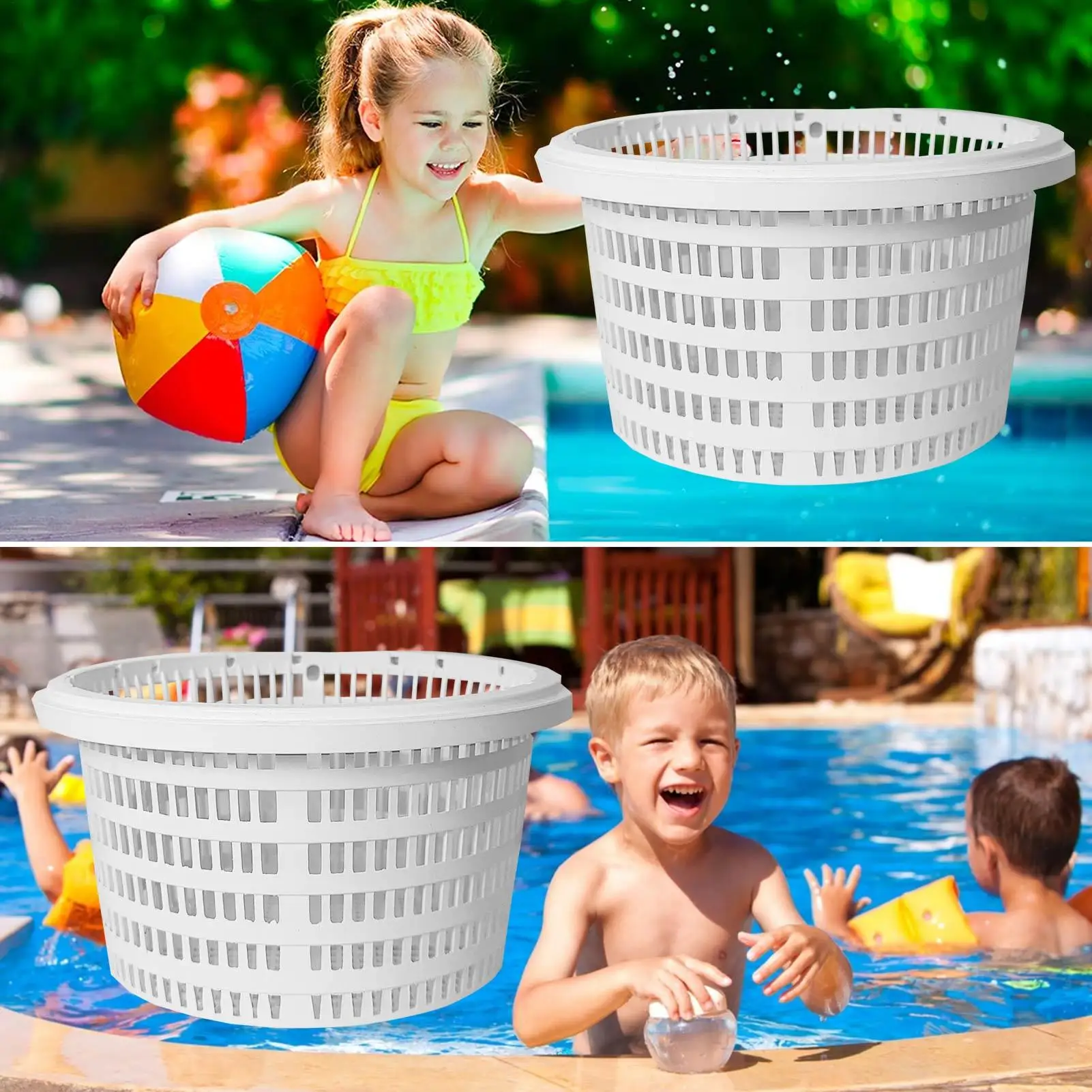 Pool Skimmer Basket Prevent pipeline blockage and keep water tank clean Ground Handle Swimming Pool Cleaning tools