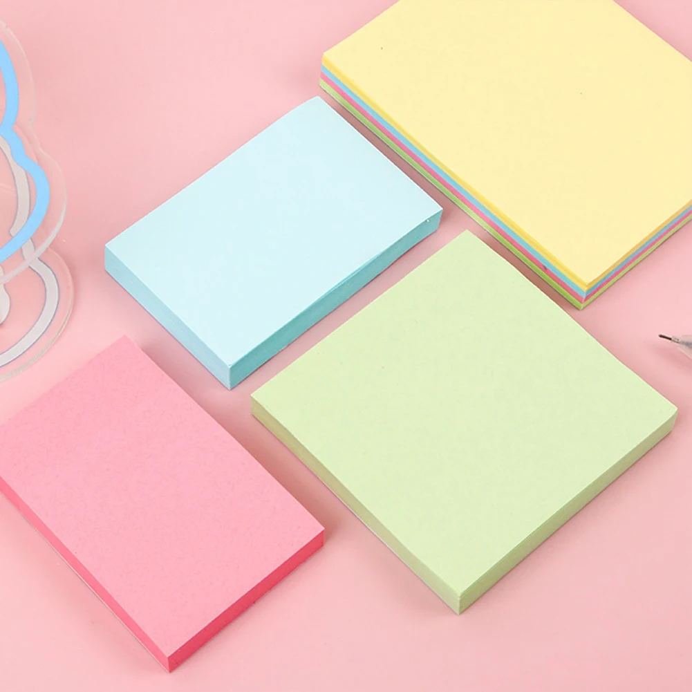 Square Self-Stick Note Pads, 3x3 Inch, Self-Stick Pads Aesthetic, Colorful Super Sticking Power Memo Pads For School, Office
