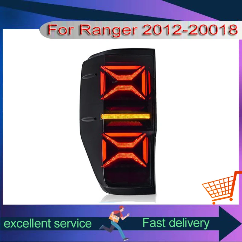 

Автомобильный задний фонарь для Ford Ranger 2012-2018, задние фонари в сборе, модификация, светодиодные динамические указатели поворота, автомобильные аксессуары