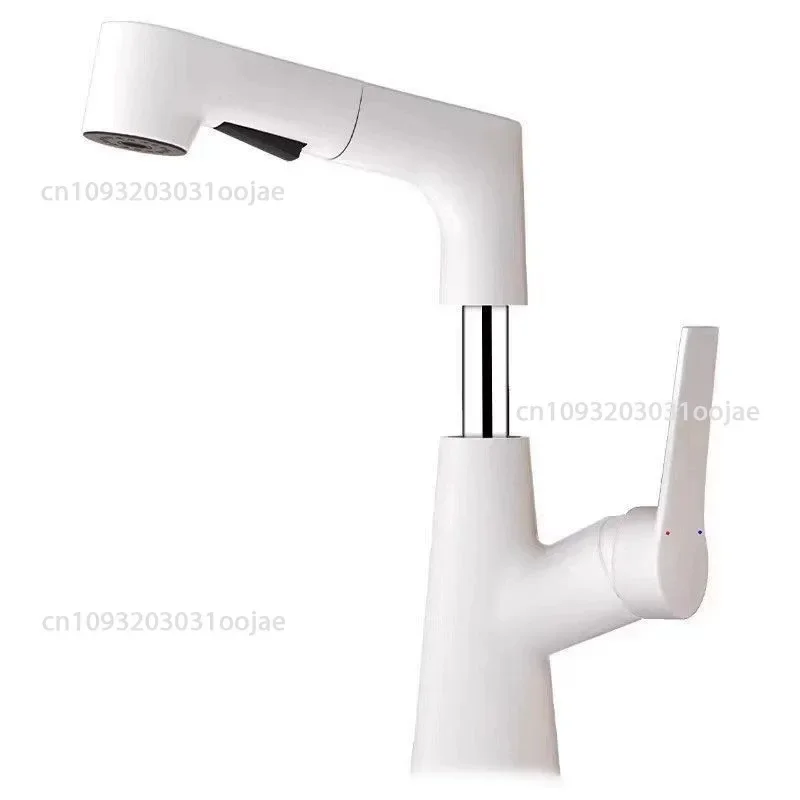 Rotary Pull-out Type Bathroom Faucet Hot and Cold Water Outlet Sink Faucet Two Mode Water Outlet Bathroom Sink Faucet Tap Tap