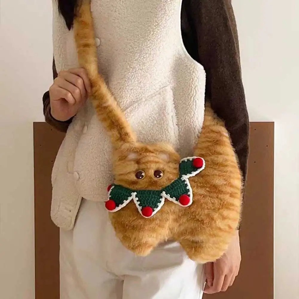 Plush Cat Handbag Fashion Lovely Cartoon Backpack For Women Men