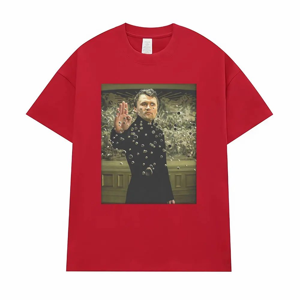 Charlie Kirk Neo Matrix Meme Funny Graphic T Shirt Men's Clothing Vintage 90s Fashion T-shirts Casual Cotton Short Sleeve Tshirt