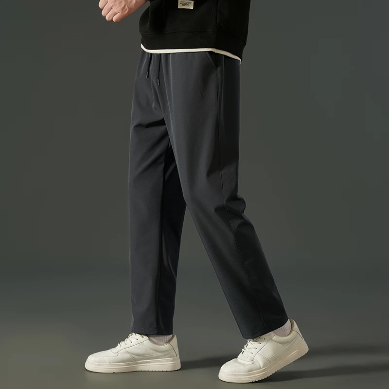 【Free Shipping】7XL 8xl Oversized Men's Casual Pants Spring Autumn Fashion Handsome Straight Slim Solid Color Simple Trousers