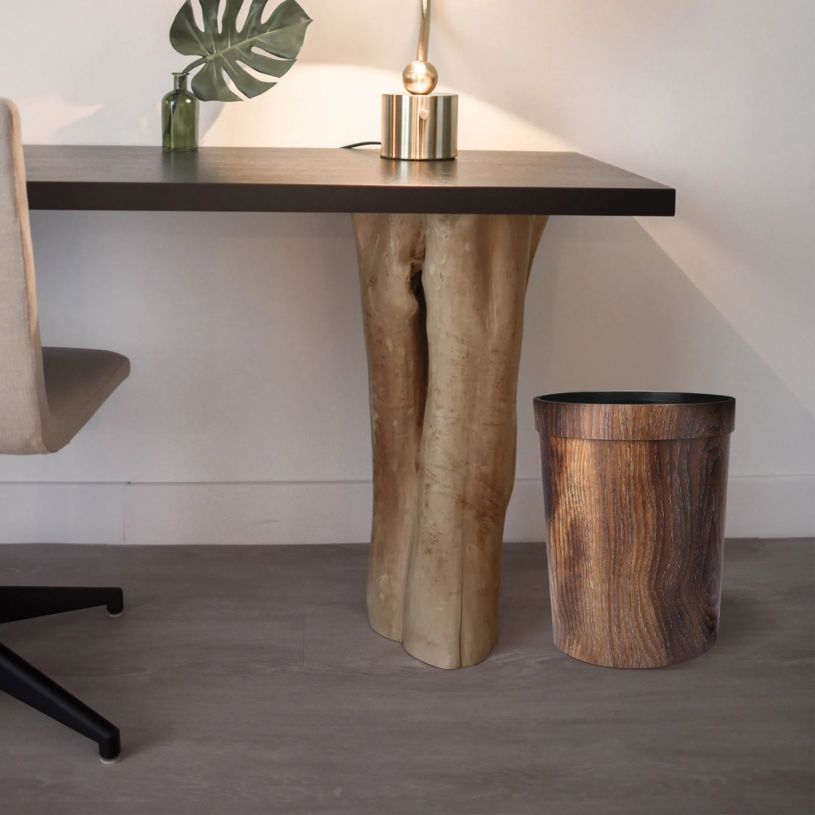 

Vintage Trash Can Environmental Protection PP Material Decorative Garbage Bin for Home Office Bedroom Kitchen Living Room