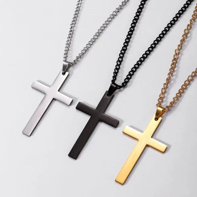 

Fashion Stainless Steel Cross Pendant Necklace Unisex Punk Link Chain Charm Jewelry Gift