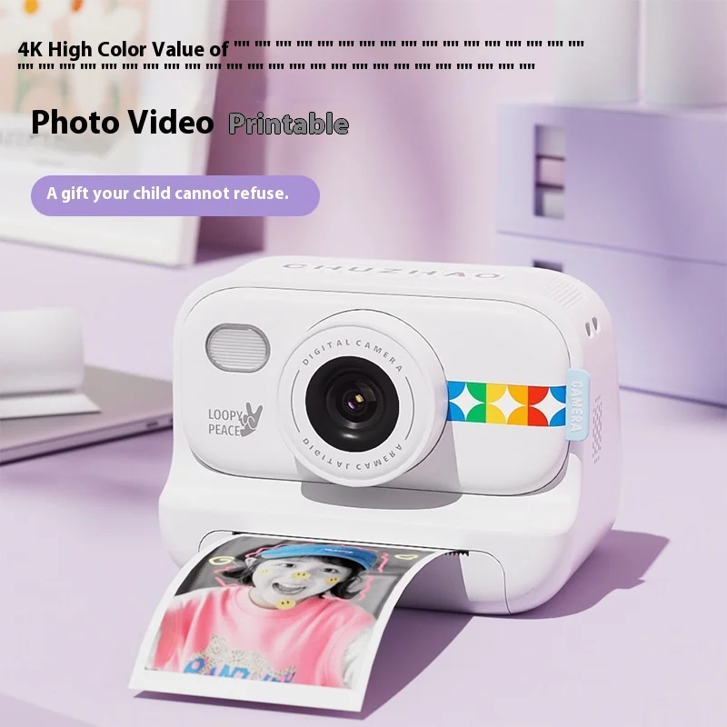 

New Cute Children's Print Camera Outdoor Photo Thermal Paper Instant Printing High Definition Digital Camera Children's Gift