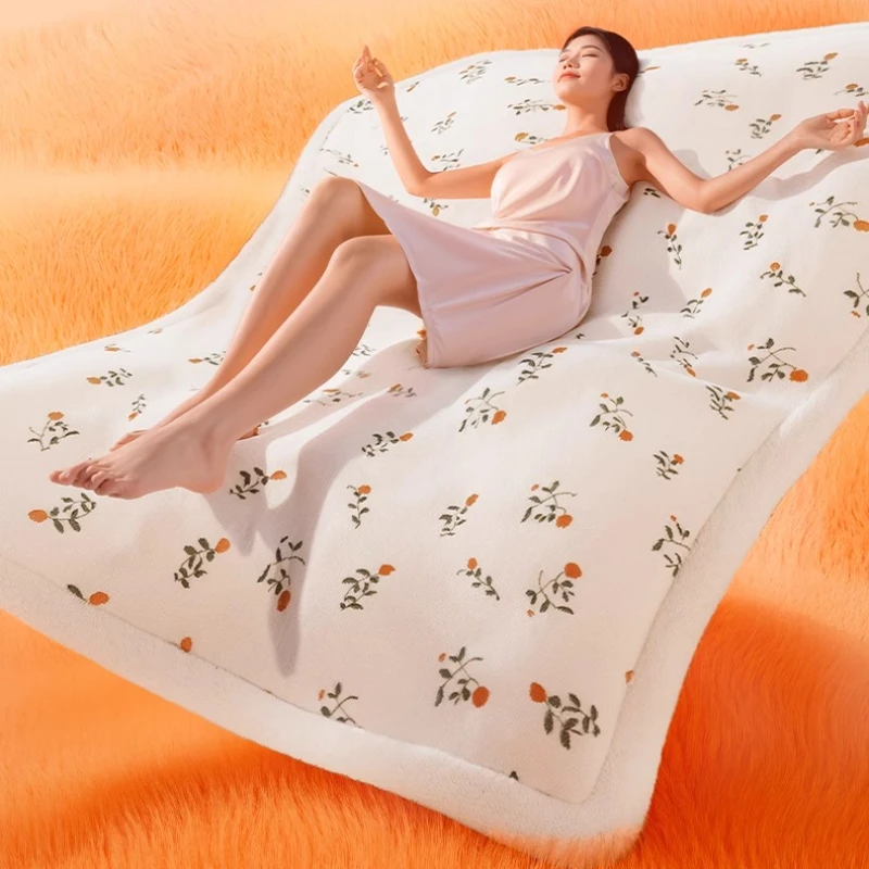 Electric Heated Blanket Queen Size Plush Sherpa Fast Heating 3 Heat Settings Auto Shutoff Energy Saving Washable Bed Office