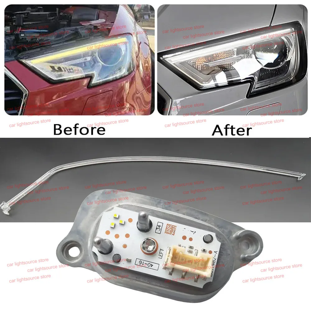 

White DRL Light Guide Tube Daytime Running Light Mudule 8V0998473 8V0998474 Repair For Audi A3 S3 2016-2018 Xenon Headlight