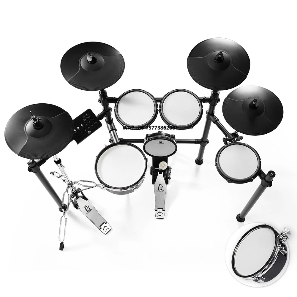 

PDX-550 Professional Multifunctional Electronic Drum Set, Easy to Operate, Made in China, High-quality Mesh Drum Instrument,