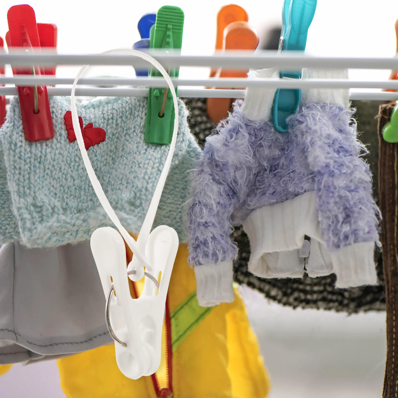 36Pcs Premium Plastic Clothespins with Anti-Slip Fine Teeth Windproof Rope Clips for Underwear Socks Bras Towels Drying Anywhere