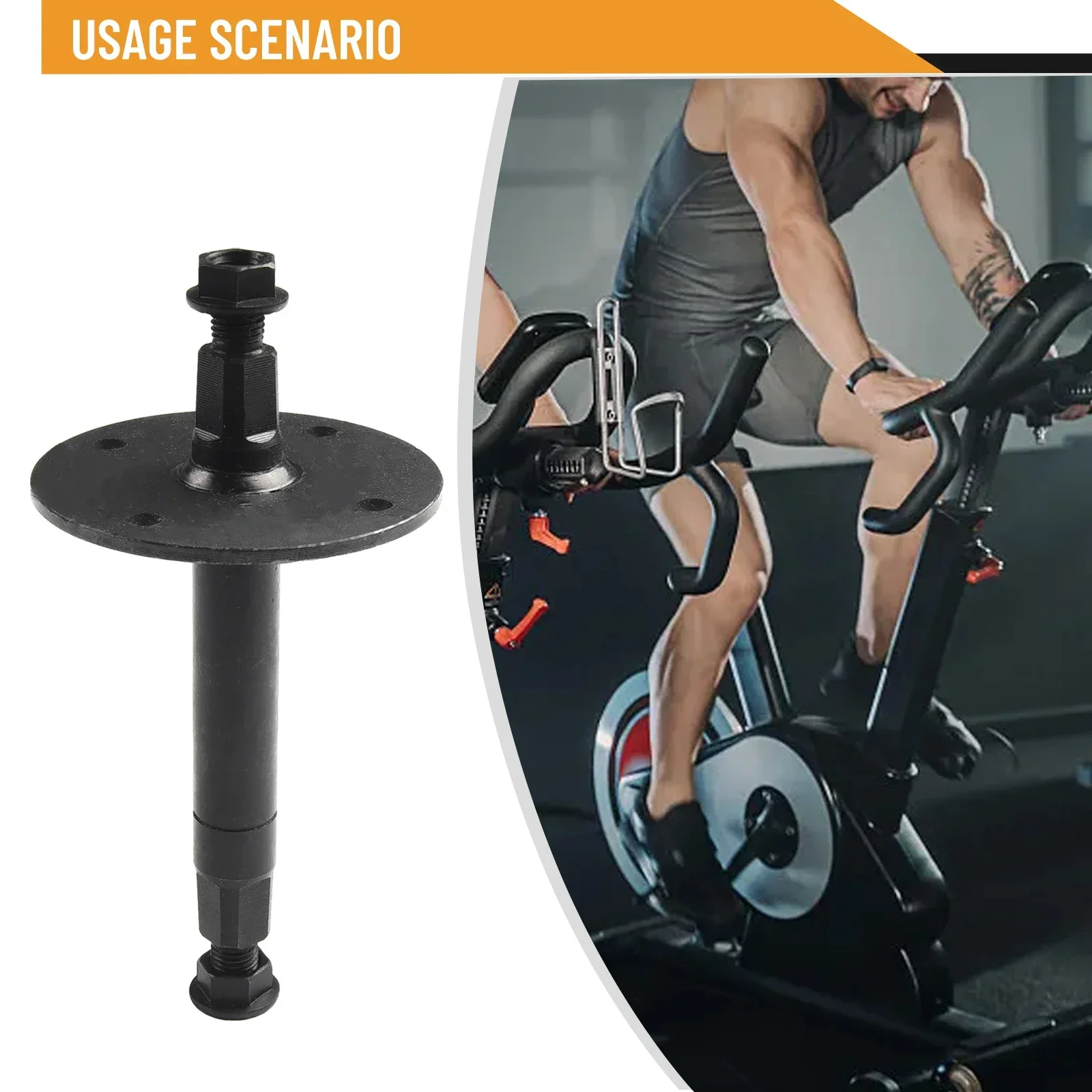 Eje de rueda central para bicicleta estática con kit de tuercas, compatible con bicicletas estáticas Tianxin para mantenimiento de equipos