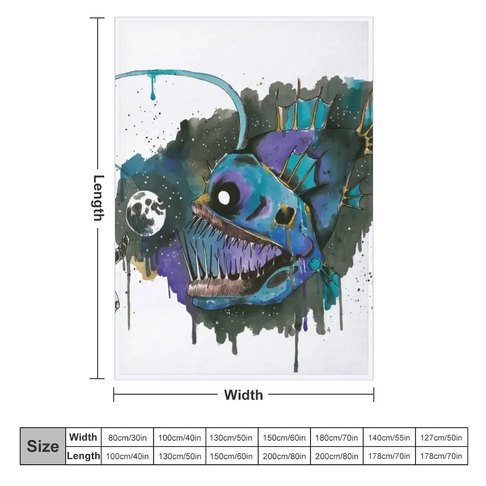 anglerfish Throw Blanket couch cozy soft plush fuzzy picnic outdoor blanket