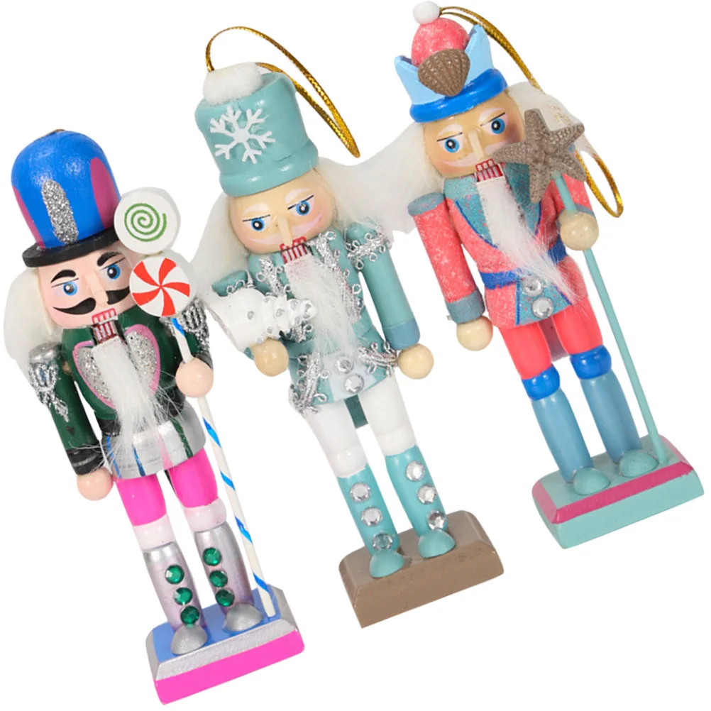 

3Pcs Nautical Style Wooden Nutcracker Classic Festival Decoration Home Office Tabletop Holiday Ornament Nutcrackers Decorations