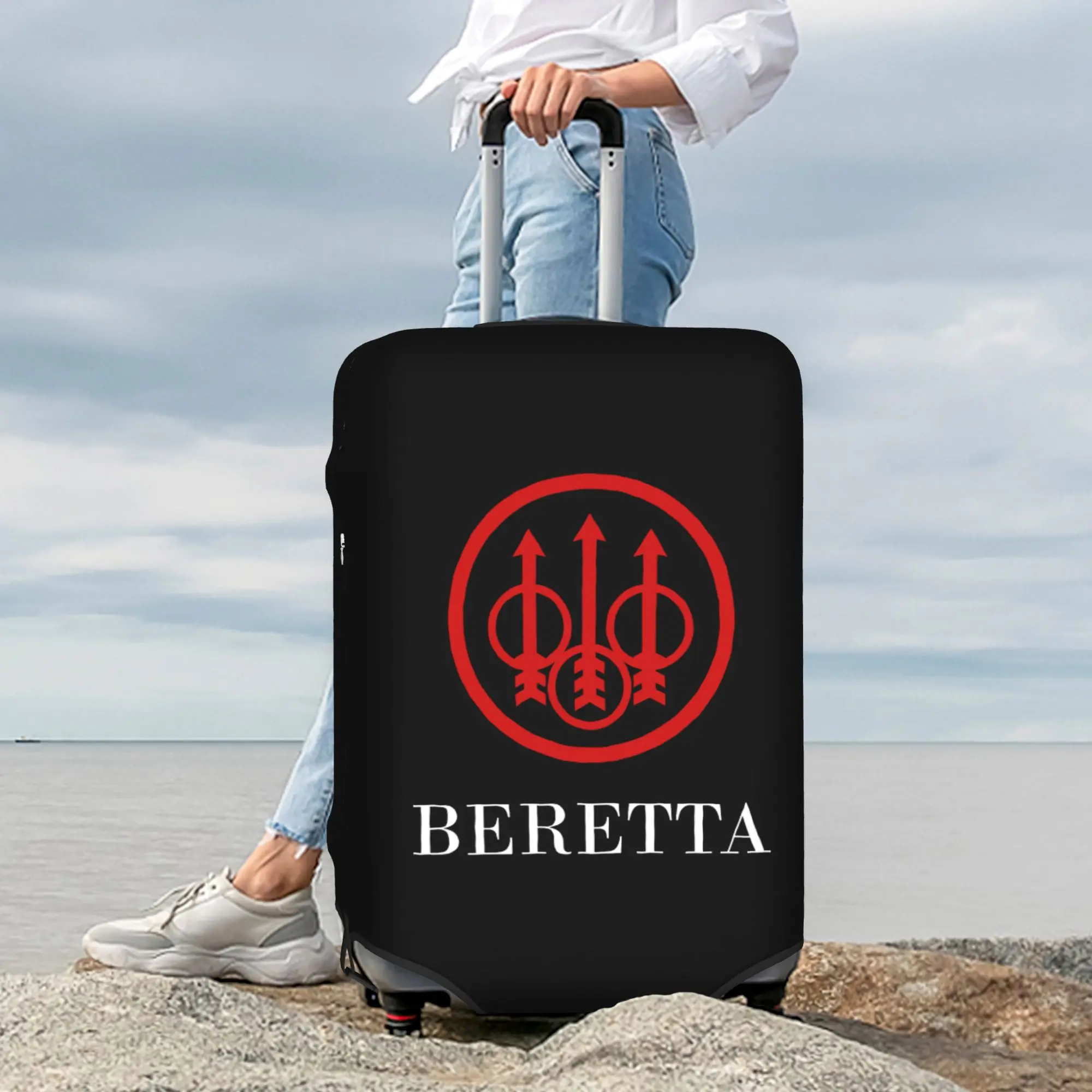Custom Fashion Beretta Luggage Cover Protector Dust Proof Military Gun Lover Travel Suitcase Covers