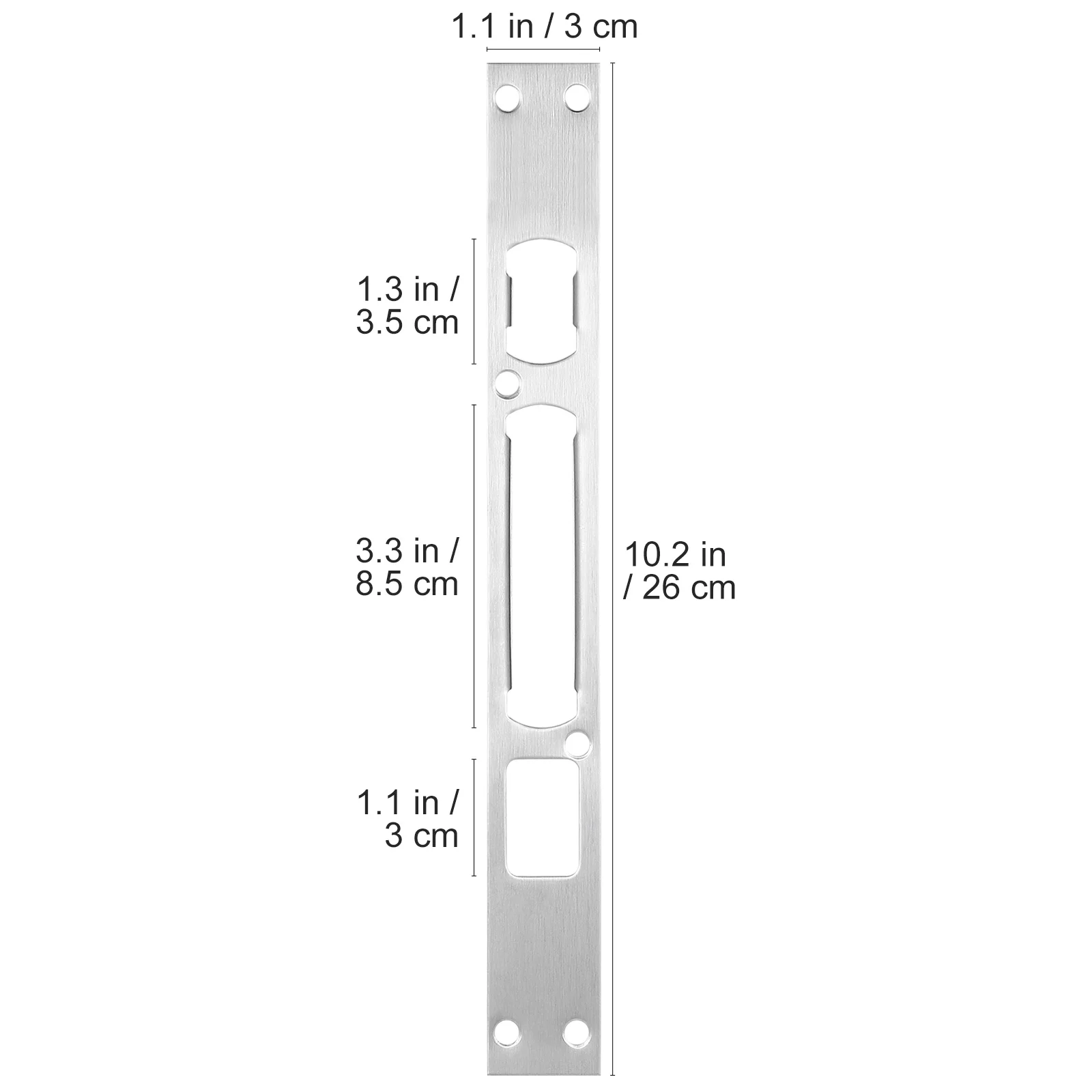 2 Stuks Zware Deurslot Versterking Plaat Roestvrij Beveiliging Upgrade voor Deur Frame Lange Strike Plaat Installatie