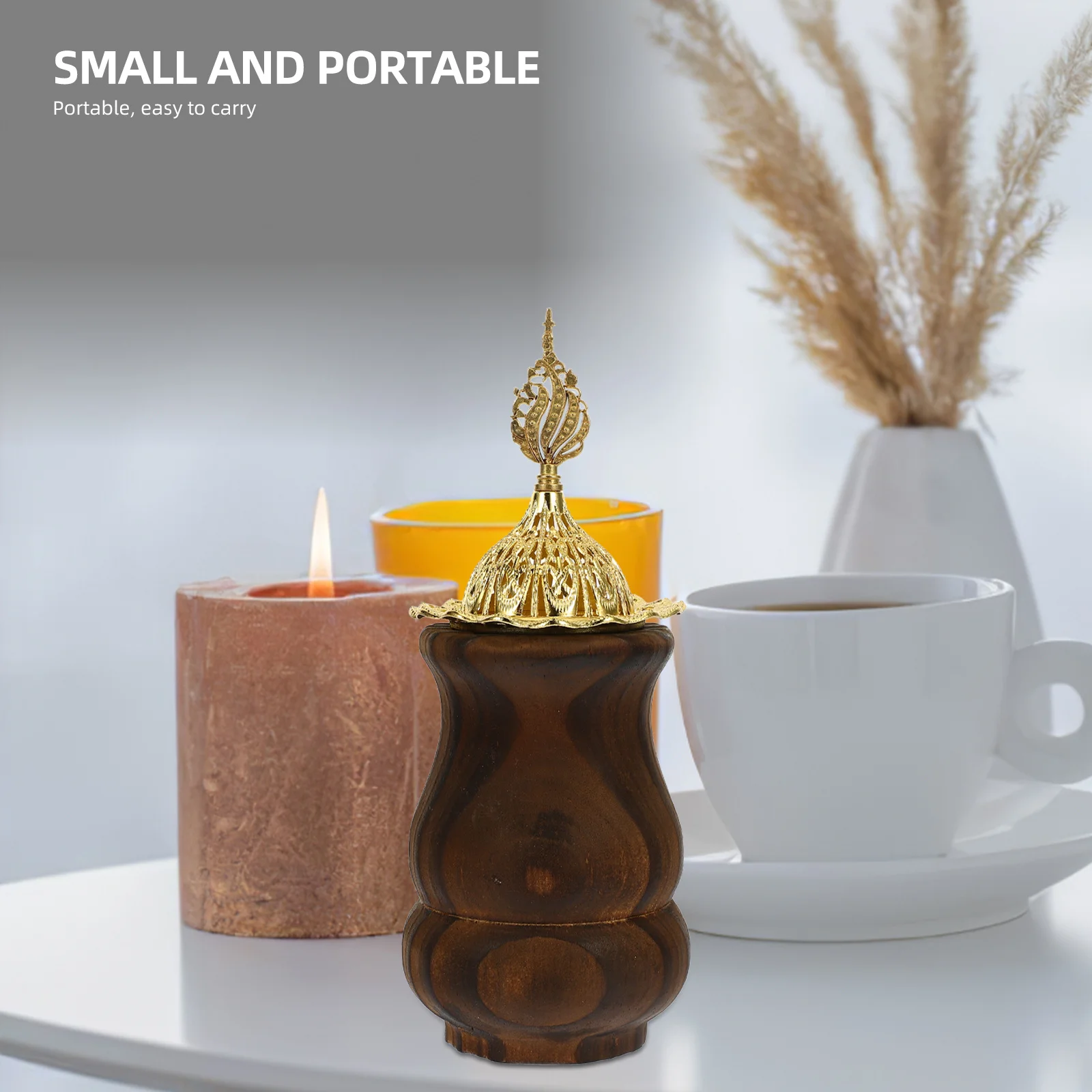 

1pc Incense Burner Elegant Desktop Aromatherapy Furnace Home Office Yoga Room Decorative Censer Vintage Holder Aroma Stove