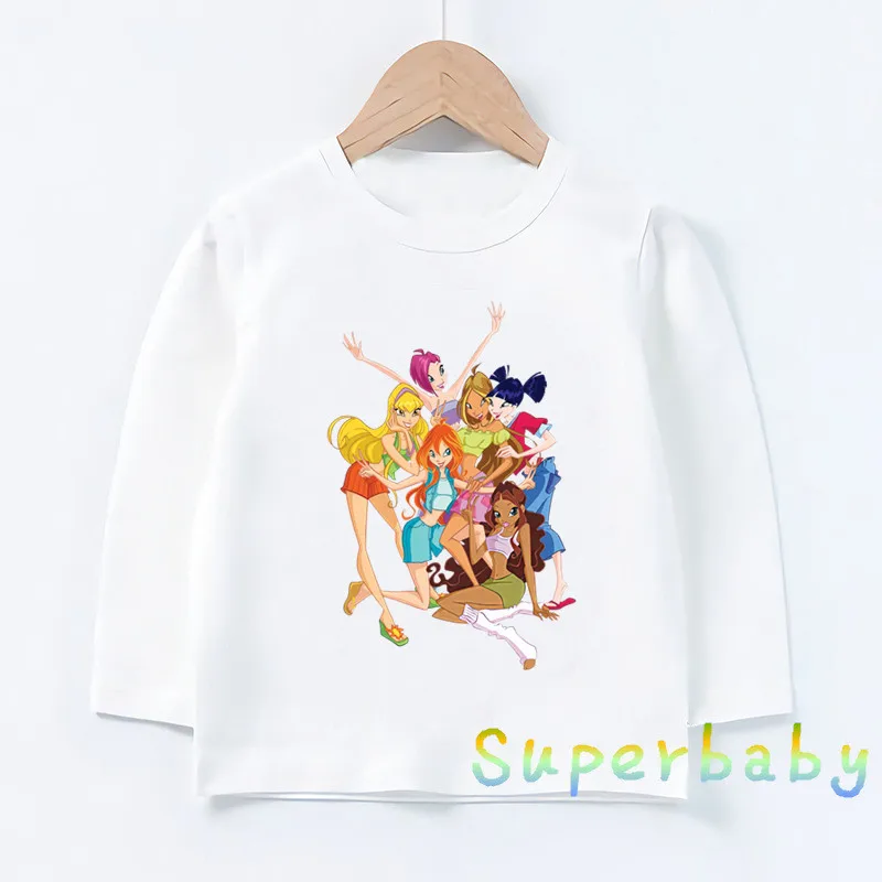 

Hot Sale The Winx Butterfly Fairy Print Cartoon Kids T-Shirts Girls Clothes Baby Boys Long Sleeved T shirt Autumn Children Tops