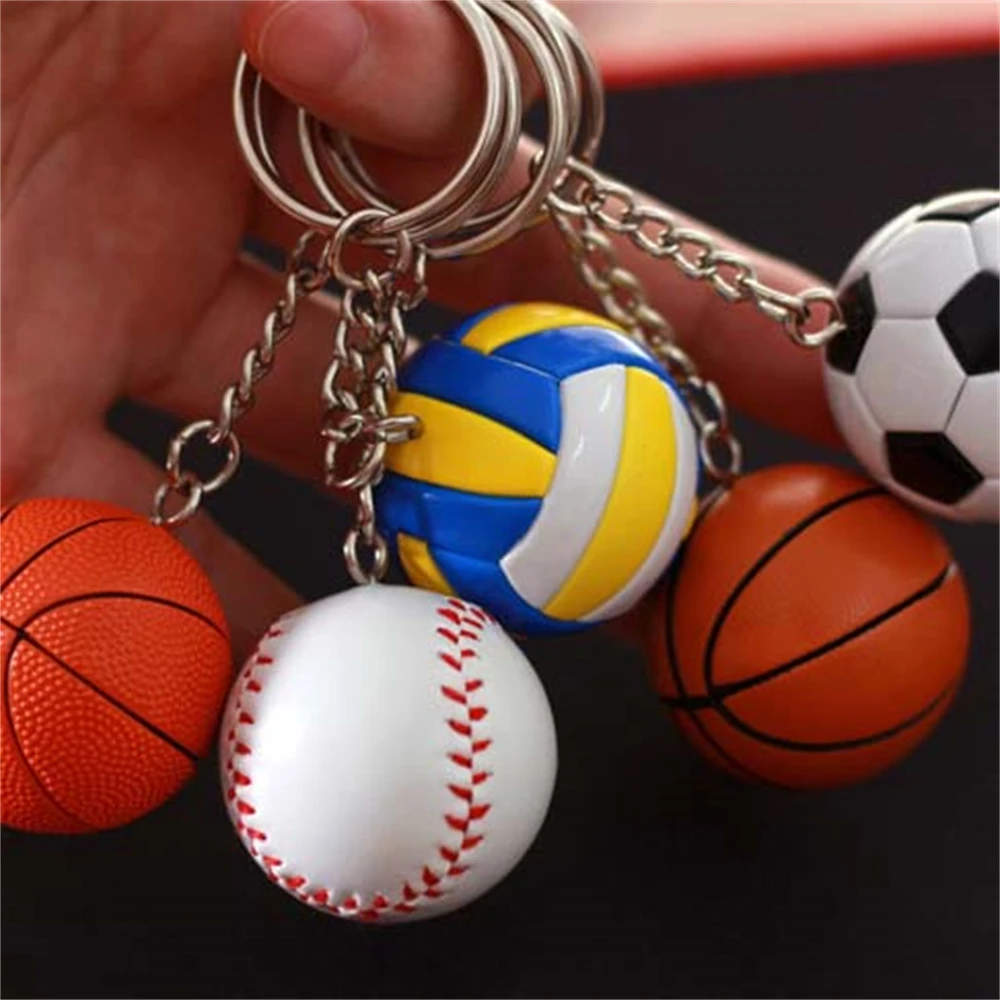 

Basketball Key Chain Ball Fashion Baseball Soccer Keychain Football Volleyball Key ring Phone Bag Car Pendant Fun Keychain