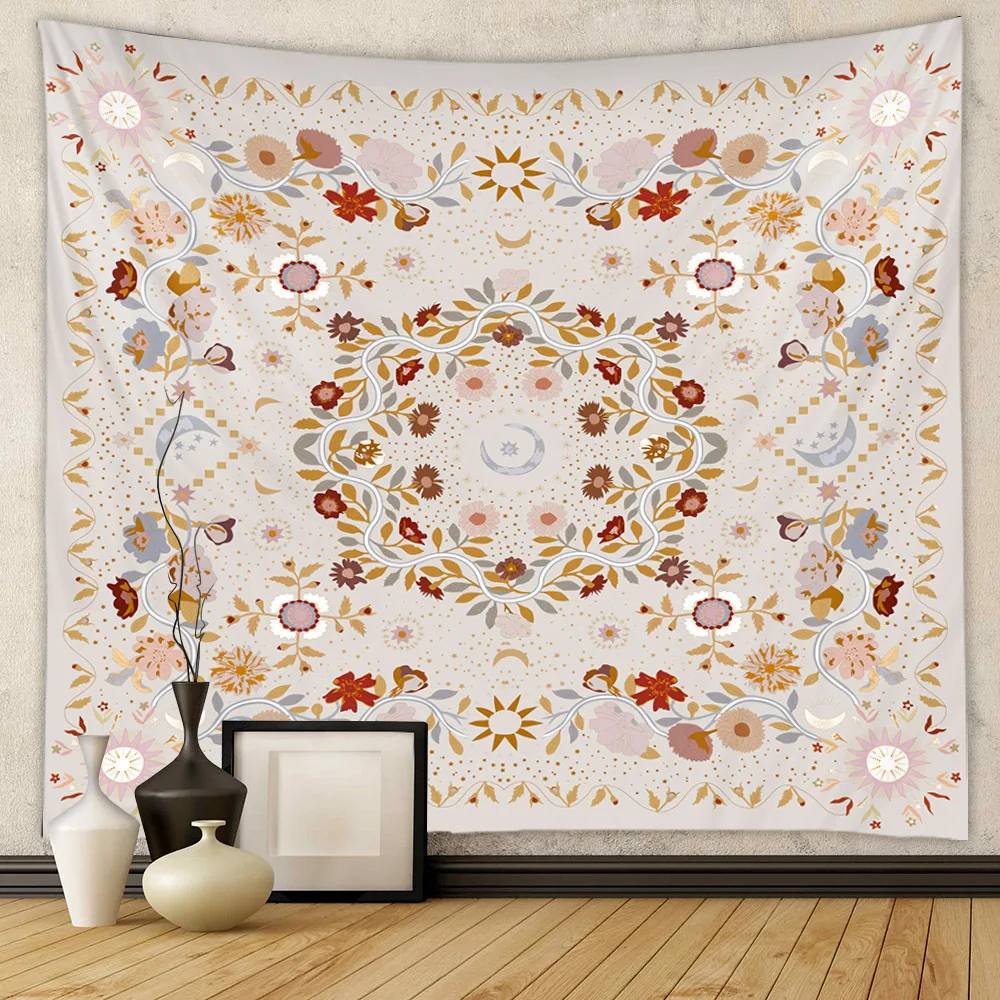 Indian Mandala Wall Hanging Tapestry Boho Wall Cloth Tapestries Decor Psychedelic Hippie Tapiz Bedroom Bohemia Wall Carpet