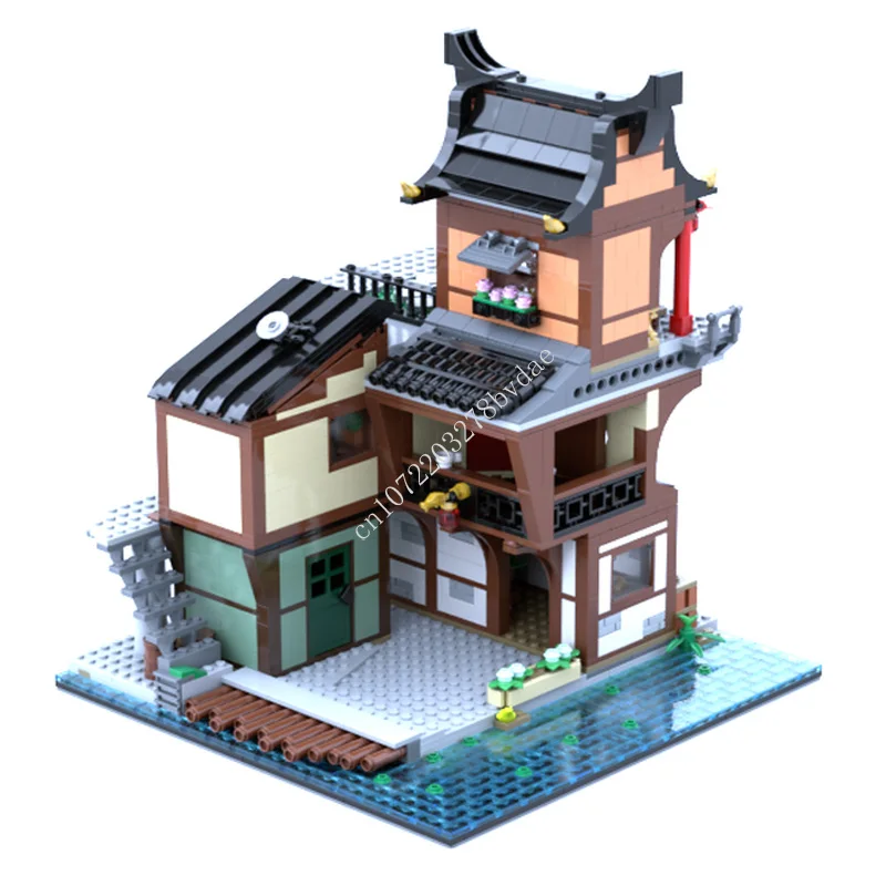 1758PCS NINJAGO city Inner corner Modular MOC Creative street view Model Building Block Architecture DIY Assembly Model Toy Gift