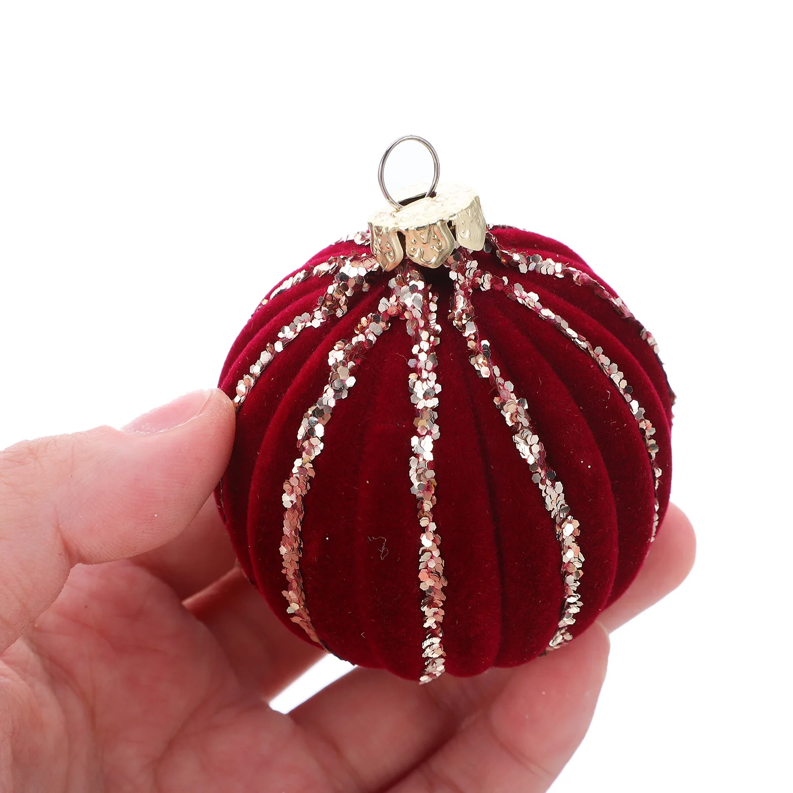 

16Pcs Christmas Tree Ornaments Red Flocked Shatterproof Balls Elegant Xmas Holiday Decorations for Home Office Tree Hanging