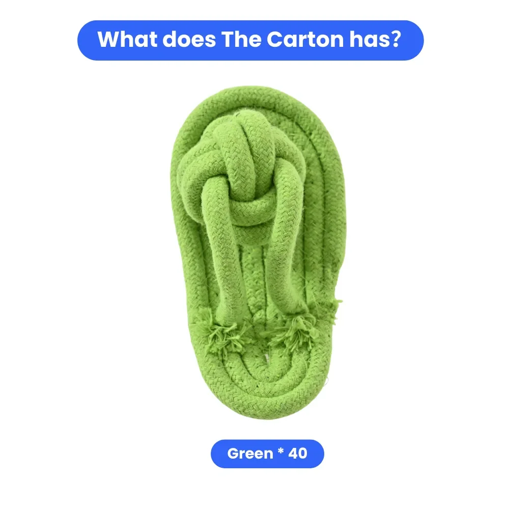40PCS/Carton  Dog Rope Chew Toy Slipper Shape Cotton Rope Teeth Cleaning Bite Resistant Interactive Puppy Toy Wholesale