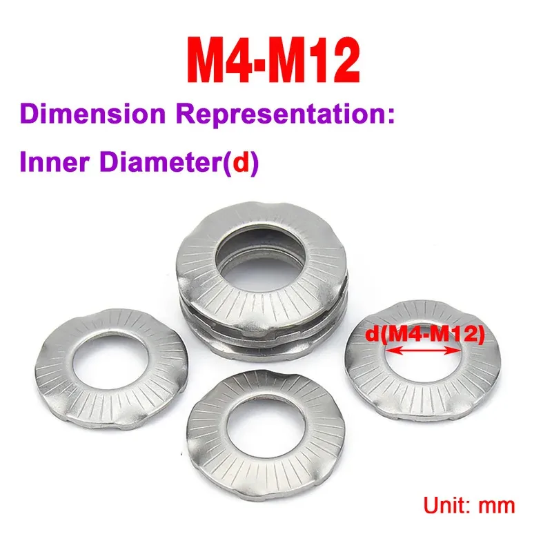 Anti Slip Grounding Washer 304 Stainless Steel Claw Type For Electrical Safety M4 M5 M6 M8 M10 M12