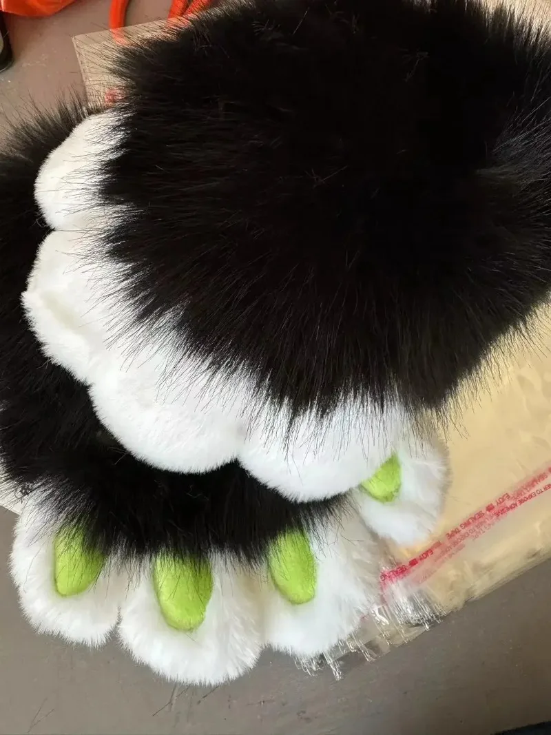 Akcesoria Kig Fursuit Kigurumi Futrzane Zwierzę Pazury Paznokcie Rękawice Cosplay Kostium Noszony Futrzane Zwierzę Łapa Rekwizyty Cosplay Prezent dla Dziecka