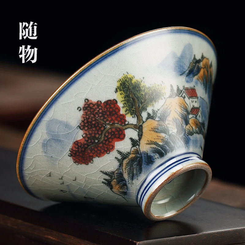 Hand-painted HigH-end Od Cay Master Jingdezhen CeramiC Persona TasTing, Singe BamBoo Hat Cup, Tea