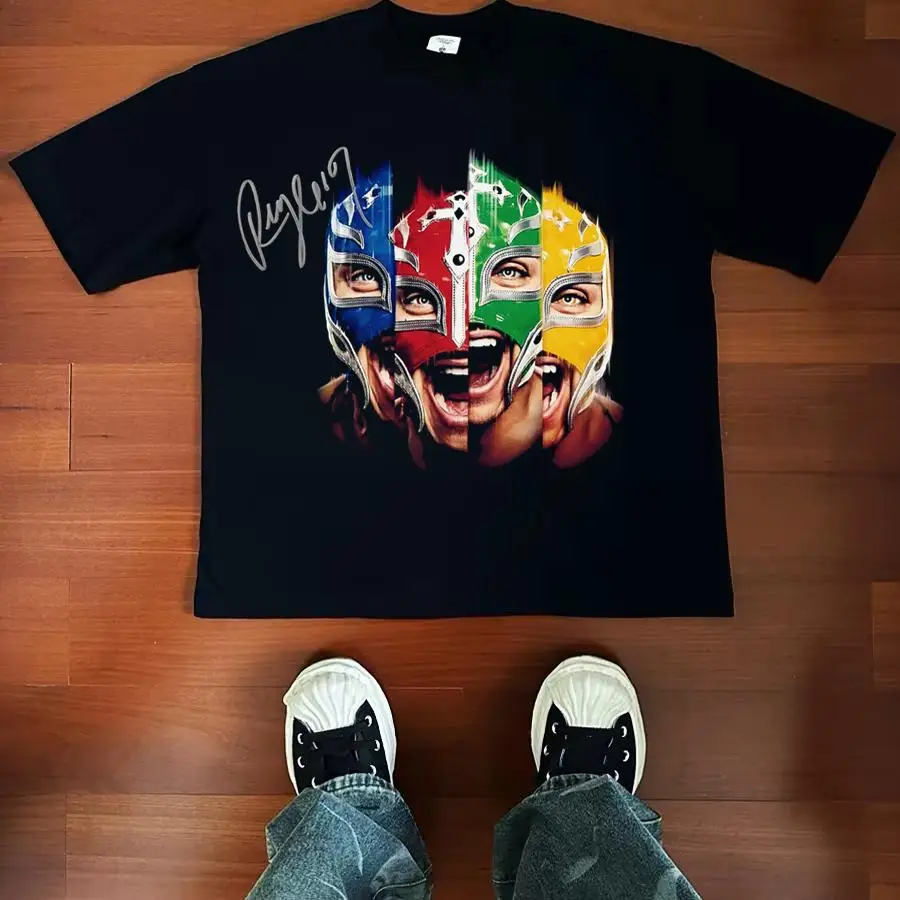 Rey Mysterio Wrestling WWE americano Retro VTG algodón calle manga larga Camiseta alta calidad marca de lujo Venta caliente