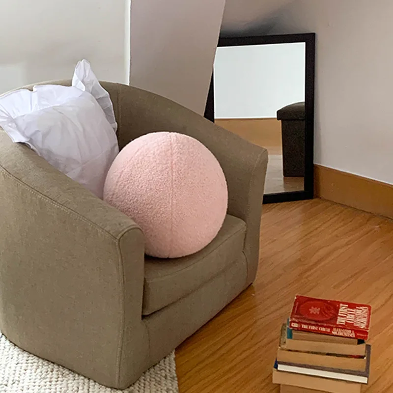 Ins Minimalist Living Room Sofa Ball Shaped Pillow Decoration Home Decoration Cushion Fun Ball Shaped Plush Car Cushion