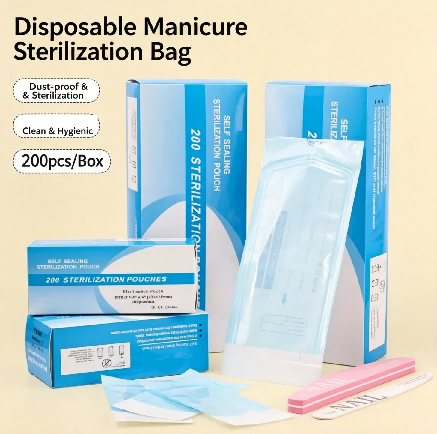 10/20/50PCS Self-Sealing Sterilization Pouches, Medical Grade Disposable Sterilizer Storage Bags, Tattoo Permanent Makeup Access