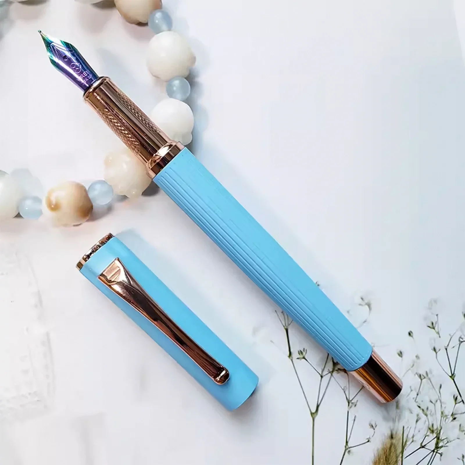 Yiren-Stainless Steel F Nib Fountain Pen, Sorvete Cor, Material de Escritório Escolar, Presente do Estudante, Escrita Papelaria, 0.5mm, Novo, Yiren 3979