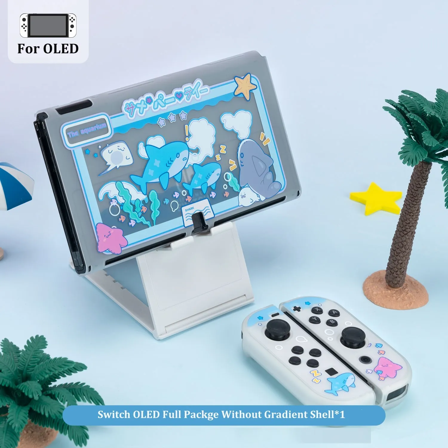 GeekShare Shark Party Hard Shell Transparent Split Joy-con