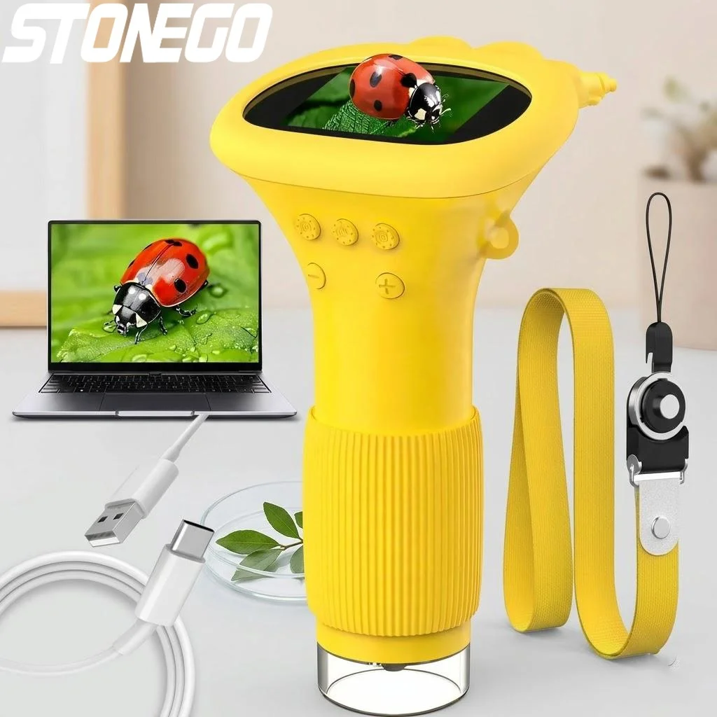 

Портативная электронная лупа 1000X с HD-экраном IPS, 8 регулируемыми светодиодами и функцией изображения в реальном времени для детей и взрослых