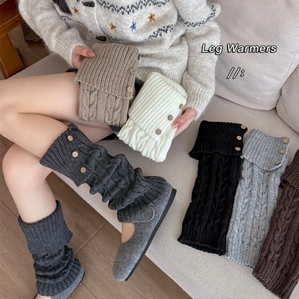 Cute Harajuku Children's Leg Warmers Japanese Style Solid Color Lolita Knitted Socks Sweet Casual Kids Long Socks Lady