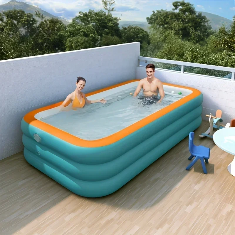 Easy To Install Inflatable Swimming Pool for Family Kids Fun - Durable PVC, Perfect for Backyard Outdoor Water Parties