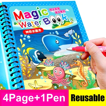 Livre de dessin à l'eau magique Montessori pour enfants, livre de coloriage réutilisable, jouets de peinture et de dessin, jouets mentaires oriels d'éducation précoce