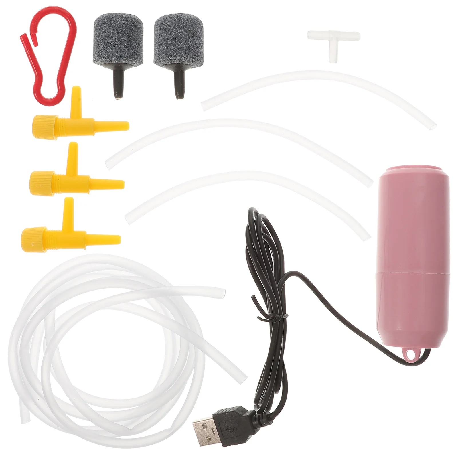 

USB Oxygen Pump Mini Air Pump for Aquarium Fish Tank Aerator Copper ABS Home Outdoor Portable Small Pink High Quality Simple