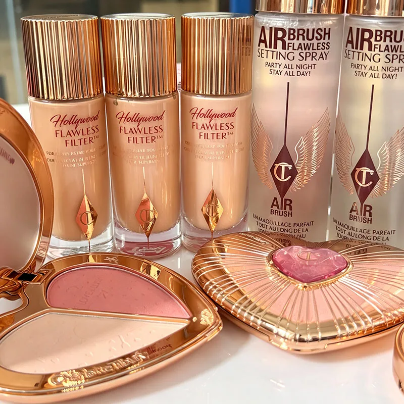 Fashion Charlotte New Concealer Flowing Base Makeup Stick Setting Spray & Love Heart Two Color Powder Blusher Tilbury Makeup
