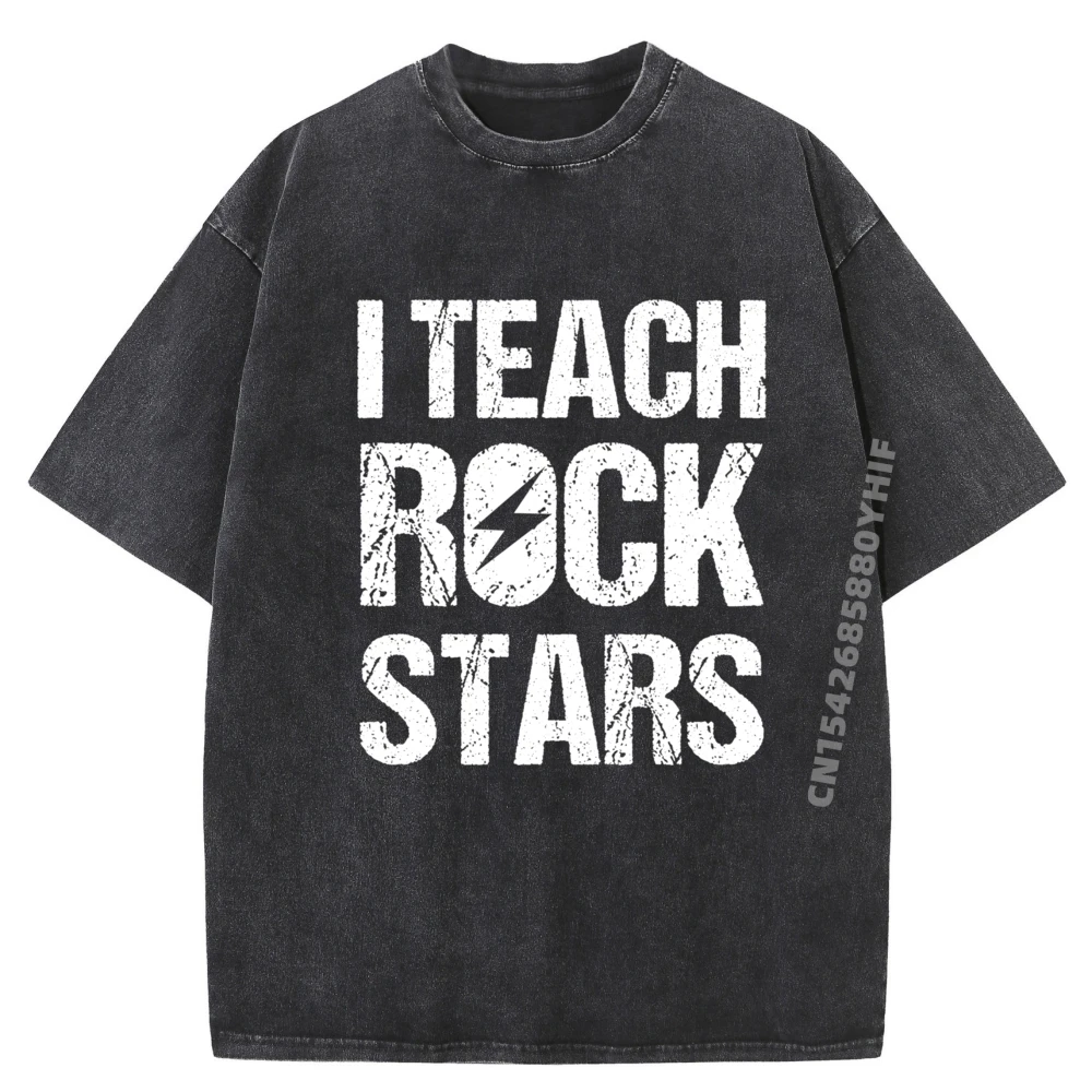 

Футболки I Teach Rockstars Music Teacher Back To School для мужчин, мужские подарки, забавная стираная футболка для мужчин, футболки с принтом большого размера