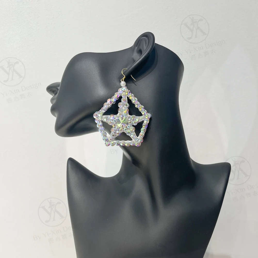 Orecchini personalizzati per spettacoli di danza latina, decorazione di danza del ventre, accessori per orecchie da palcoscenico