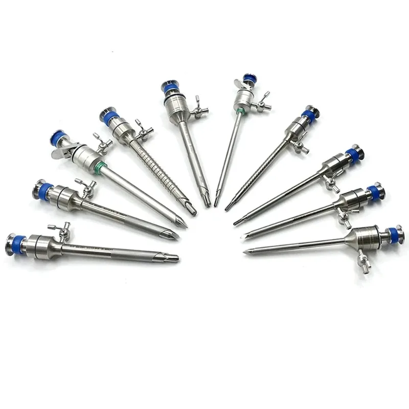 

Медицинский хирургический 5 мм 10 мм лапароскоп лапароскопия многоразовый троакар магнитная крестовая пружина пресс-тип безопасный винт