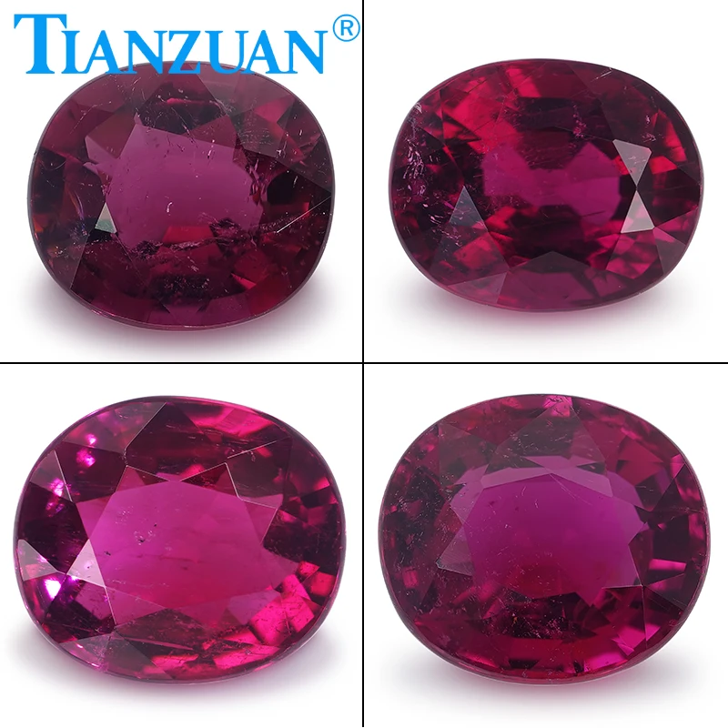 Natural Tourmaline Rubellite Intense Red Color Oval Shape Brilliant Cut Loose Gem Stone with GRC Certified