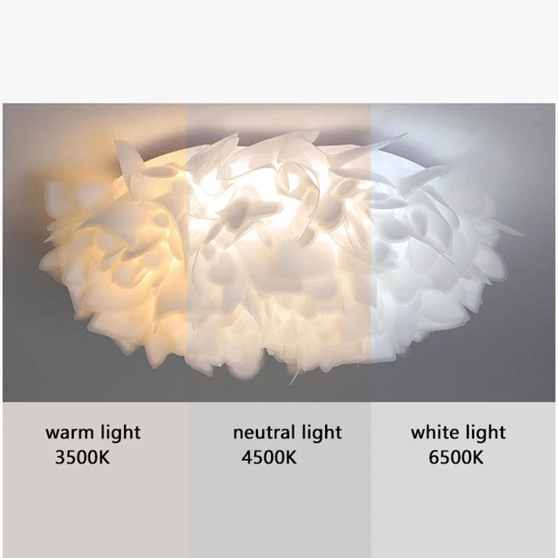 Modern White  LED Chandeliers Ceiling Light Petal Decoration Lamp Holder Bedroom Dining Room Chandelier Ceiling Lamp