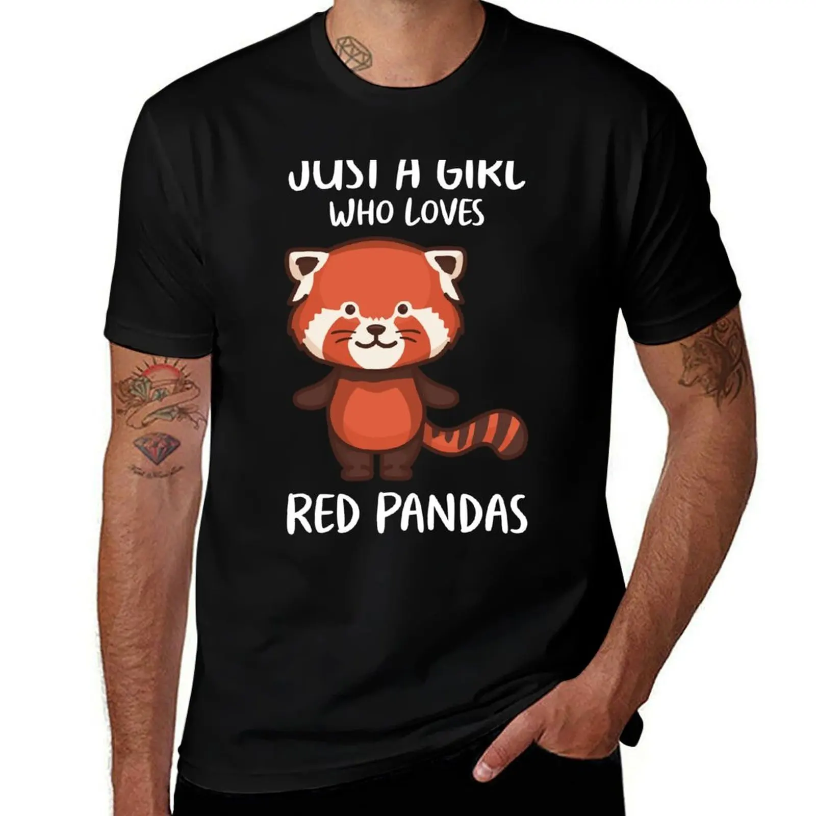 

Just A Girl Who Loves Red Pandas T-Shirt graphic t shirts for man man t shirts cotton t shirt custom print T-Shirt