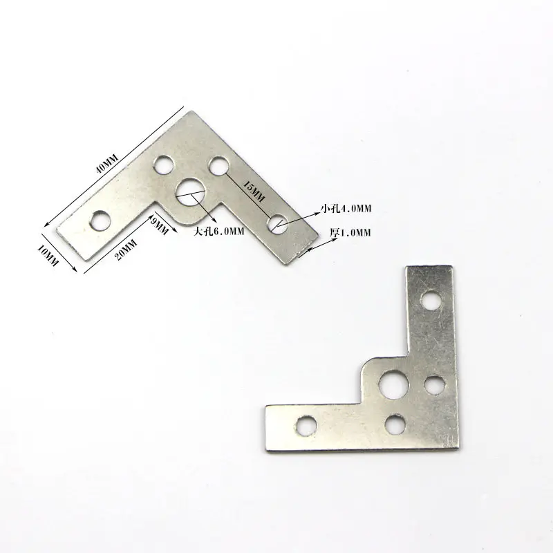 5PCS Large L-type Corner Code Triangle Iron 4-hole Photo Frame Connection Hardware Accessories Right Angle Fixing Plate 4