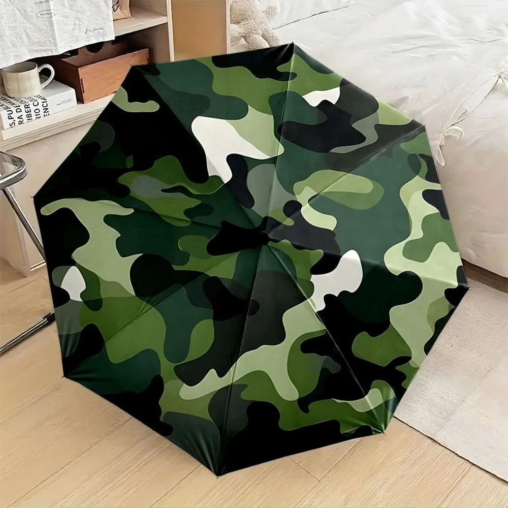 

Automatic Open/Close Folding Umbrella with Camouflage Pattern - Compact Travel Umbrella, Windproof & Lightweight, Fits in Back