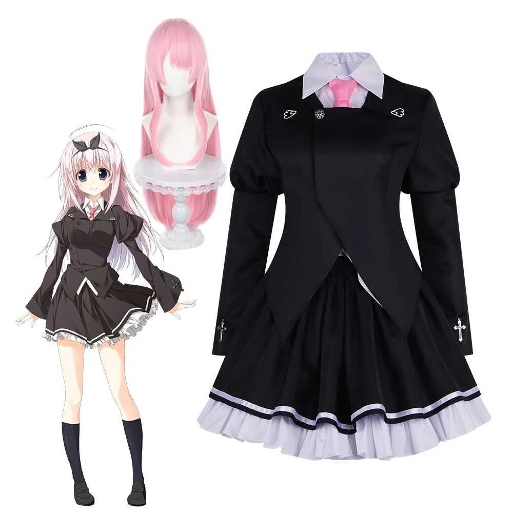 Anime Sakura no Toki Sakurano mori no shita wo ayumu Cosplay Costume Game Black Coat JK School Uniform Skirt Woman Cute Suit